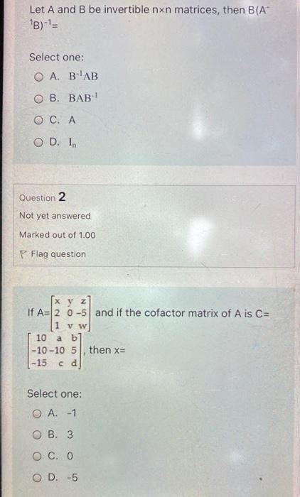 Solved Let A And B Be Invertible Nxn Matrices Then B A 1b