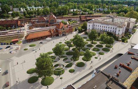 Plac Przed Dworcem Kolejowym W Opolu Wizualizacja