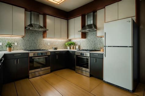 Japanese design-style (kitchen interior) with stove and kitchen ...