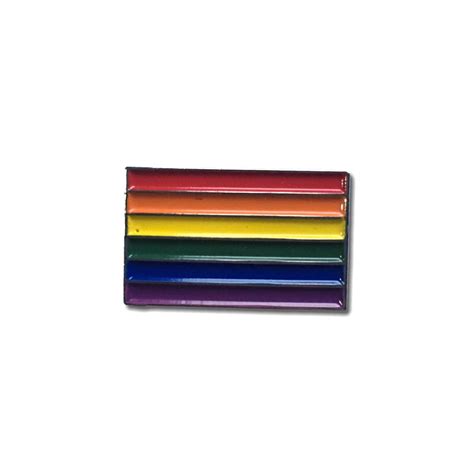 Metal And Enamel Lgbt Pride Flag Pin Badge With Secure Locking Back