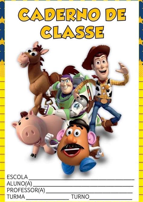 Capa Caderno Toy Story Pedagogia