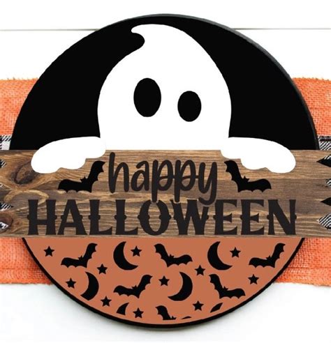 Boo Ghosts And Bats Fall Halloween Wood Diy Door Hanger Blank 12 Or 1