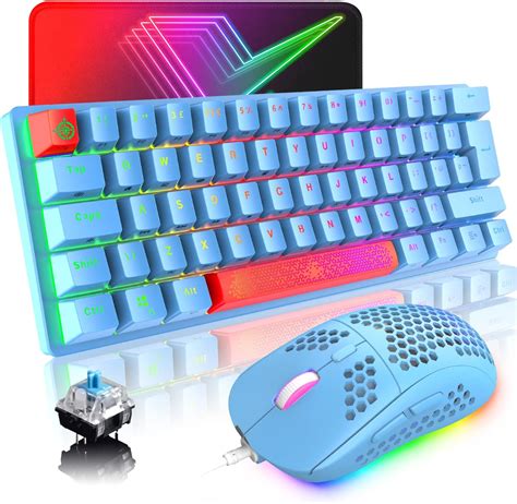 YINDIAO T8 Combos Clavier et Souris de Jeu 60 RVB Câble USB C