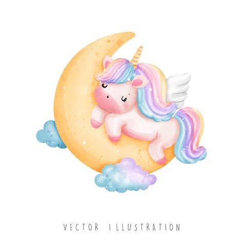 Premium Vector Watercolor Unicorn Magical Unicorn Vector Illustration