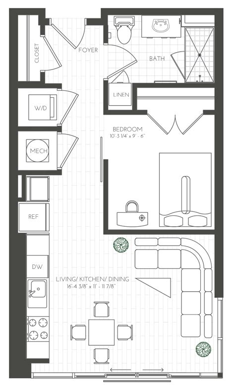 One Bedroom Apartment Floor Plans