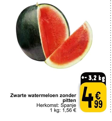 Zwarte Watermeloen Zonder Pitten Promotie Bij Cora