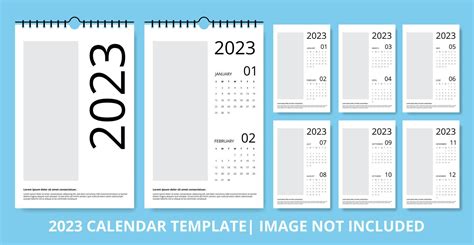 2023 Modern Vertical calendar template design 14661645 Vector Art at ...