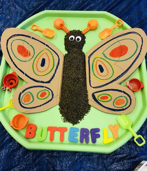 Lentil Butterfly Tuff Spot Autumn Eyfs Activities Sensory Activities