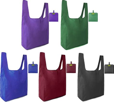 Amazon Beegreen Purple Green Blue Reusable Grocery Bags Bulk