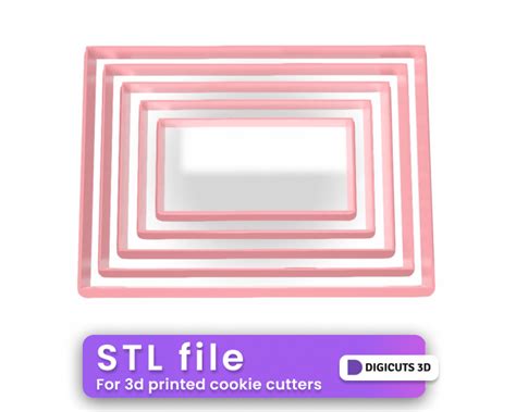 Archivo STL Juego De 5 Cortadores De Galletas Rectangulares Archivo STL