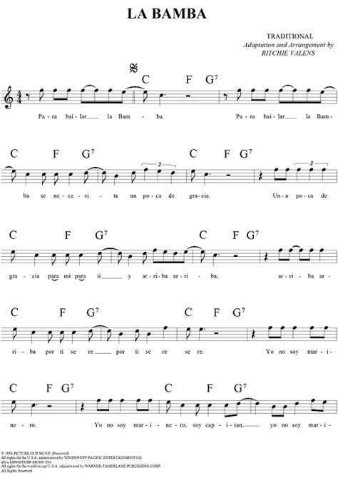 La Bamba Sheet Music Jazz Sheet Music Violin Sheet Music