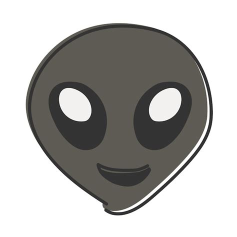 Premium Vector Alien Emoji Emoticon Face Of Alien Hand Drawn Flat