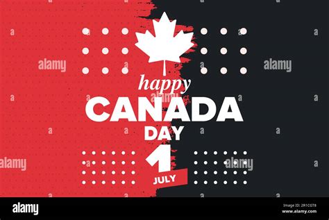 Happy Canada Day National Holiday Celebrated In July Canadian Flag