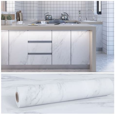 Veelike Grey White Marble Contact Paper Extra Thick Veelike