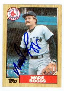 Wade Boggs Autographed Baseball Card Boston Red Sox 1987 Topps 150