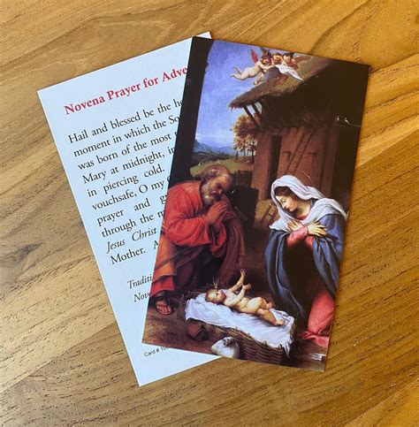 Novena Prayer for Advent Holy Card Hail and Blessed St - Etsy