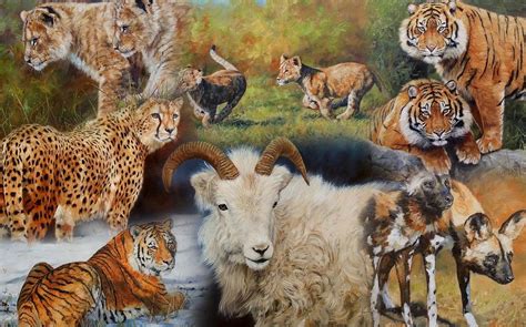 Wildlife Collage Painting by David Stribbling - Pixels