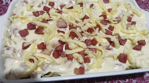 MacarrÃo Com Molho Branco Bacon E LinguiÇa Calabresa Youtube