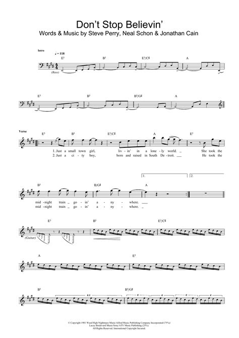 Dont Stop Believin By Journey Sheet Music For Drums At Sheet Music Direct