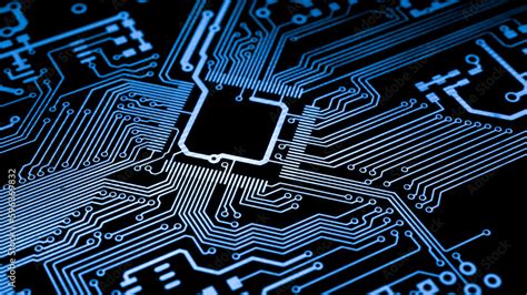 printed circuit. layout of tracks. Stock Illustration | Adobe Stock