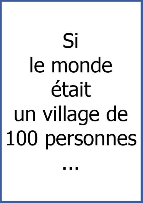 Si Le Monde était Un Village De 100 Personnes Humour 3