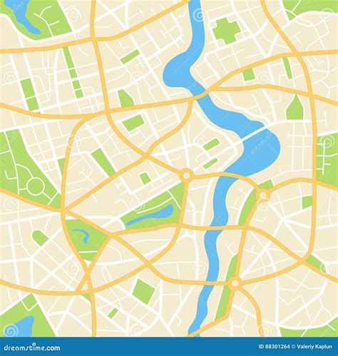 City Map Abstract Seamless Pattern Illustration Stock Illustration