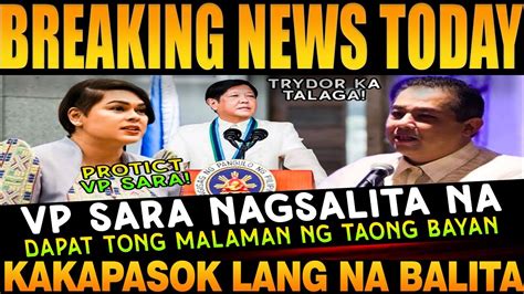 DIOSKO PO GRABE ANG GINAWA NILA KANG VP SARA NAGSALITA NA PRES BBM