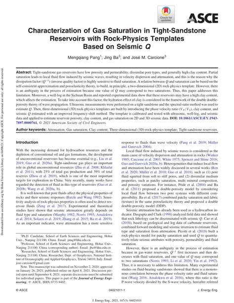 Pdf Characterization Of Gas Saturation In Tight Sandstone Reservoirs