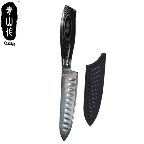 QING Japanese Damascus Kitchen Knife Eco friendly Ergonomic Grip Handle ...