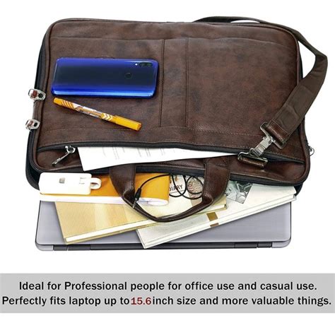 Storite Pu Leather Laptop Shoulder Sling Office Travel Organizer Bag