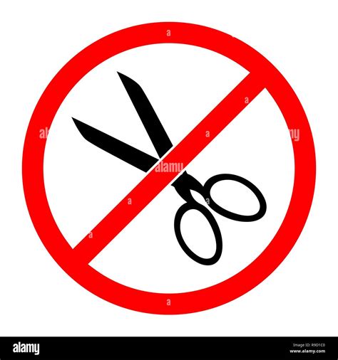 Scissors Prohibition Sign Vector Illustration No Cutting Sign