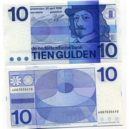 Billete de banco colección Países Bajos PK N 91 10 Gulden La