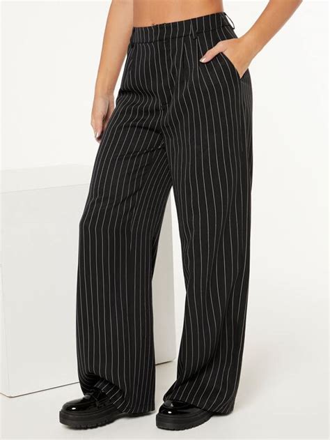 SHEIN EZwear High Waist Striped Suit Trousers SHEIN UK