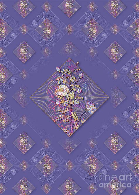 Pink Scotch Briar Rose Geometric Mosaic Pattern In Veri Peri N 0309