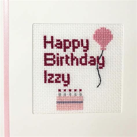 Handmade Personalised Cross Stitch Birthday Cards 18th 21st Etsy