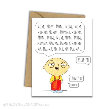 Family Guy Stewie Mother's Day Card Funny Blank Family - Etsy