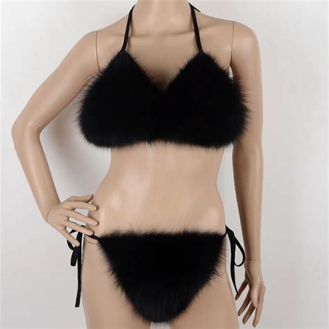 New Fashion Design Frenate Bikini Sexy Bra And Panties Hot Fur