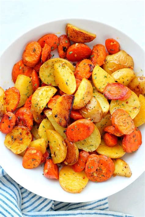 Roasted Potatoes and Carrots - Crunchy Creamy Sweet