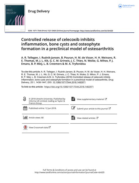 Pdf Controlled Release Of Celecoxib Inhibits Inflammation Bone Cysts