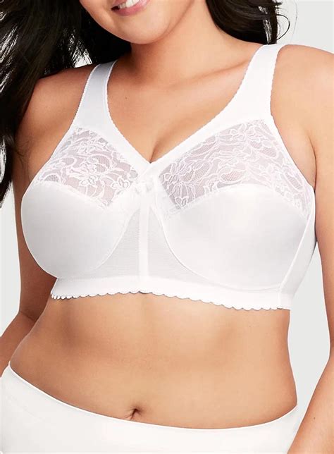 Glamorise Magic Lift Full Figure Support Bra White Debras