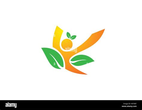 Health People And Fruit Nutrition Logo People Wellness And Healthy