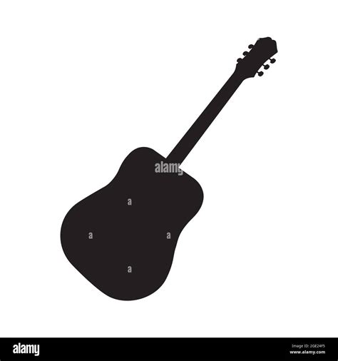 Guitar Icon Vector Acoustic Musical Instrument Vector Isolated On