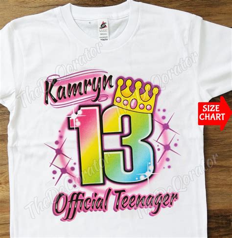 Personalized Official Teenager T Shirt Crown 13th Birthday Etsy