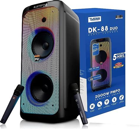 Platinum Dk Duo Party Jukebox Built In Karaoke Speaker With