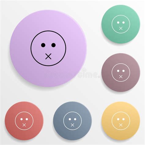 Nothing To Say Emoji Badge Color Set Icon. Simple Glyph, Flat Vector of ...