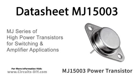 Mj15003 Npn Power Transistor Datasheet