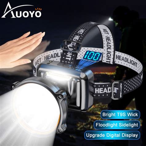 Auoyo Headlamps LED Headlight Digital Display Super Bright Headlamp ...