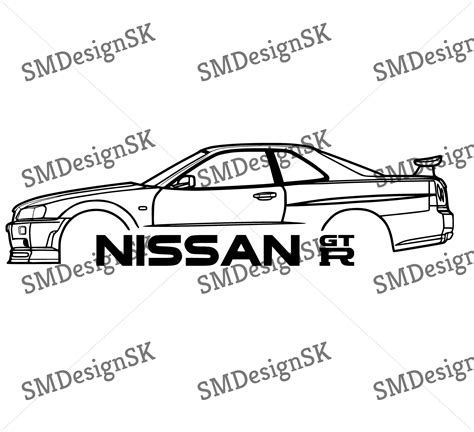 Car Svg Eps Png Nissan Skyline Gtr R Illustration Car Vector Gt R