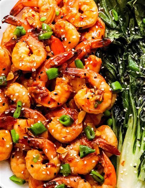 Chili Garlic Sheet Pan Shrimp With Baby Bok Choy The Chunky Chef