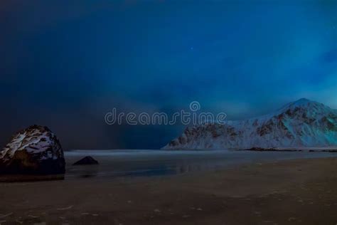 Night Beach in Winter Norway Stock Image - Image of winter, scandinavia ...